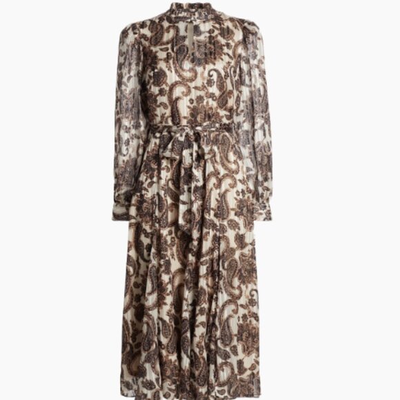 Elie Tahari Janice Paisley Fit & Flare Midi-Dress - Picture 1 of 5